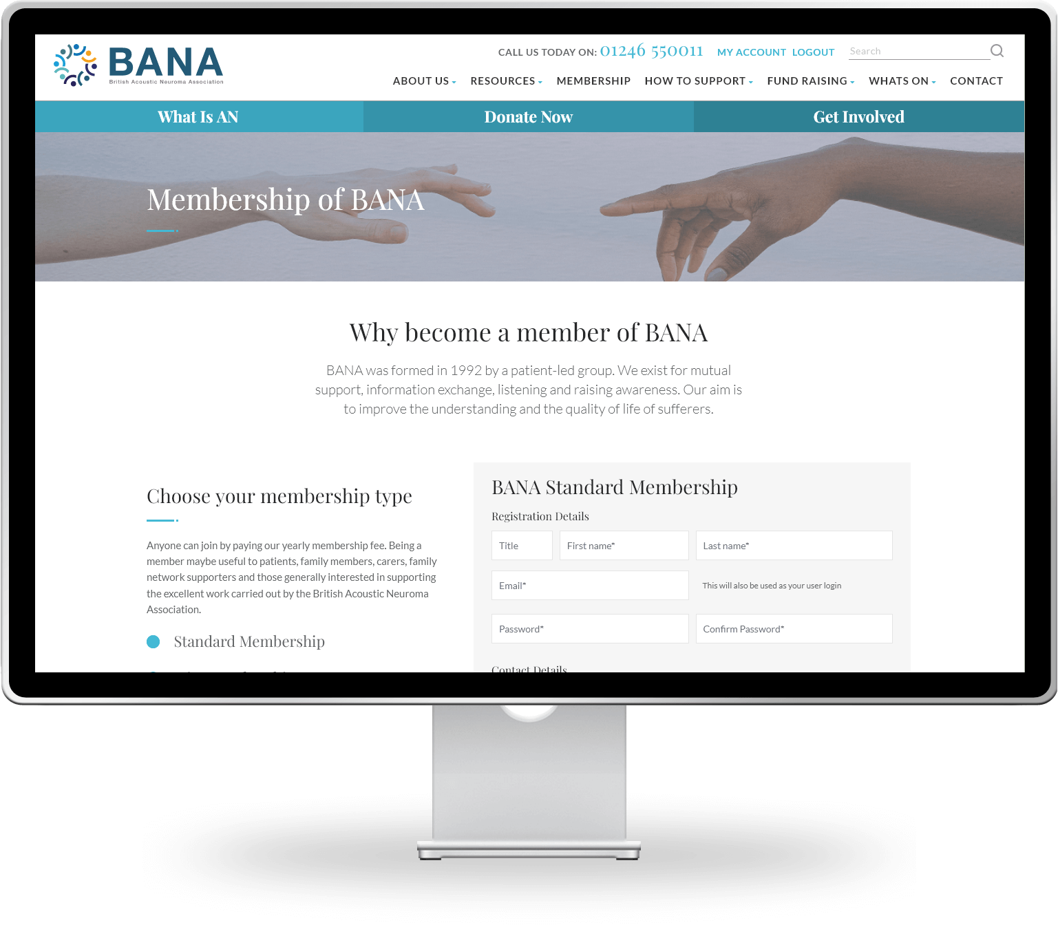 bana desktop membership screen