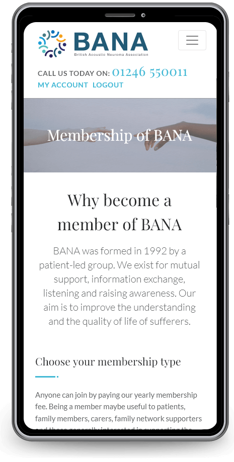 bana membership mobile screen