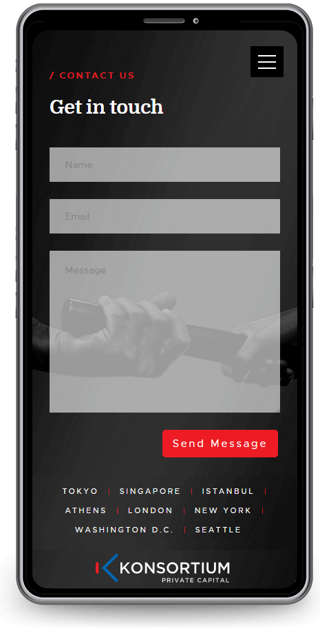 contact form mobile screen