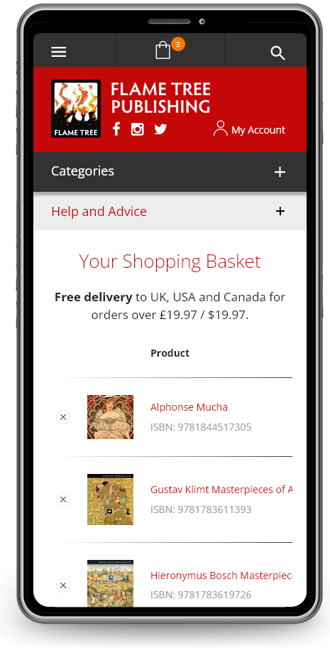 ftp shopping basket screen mobile