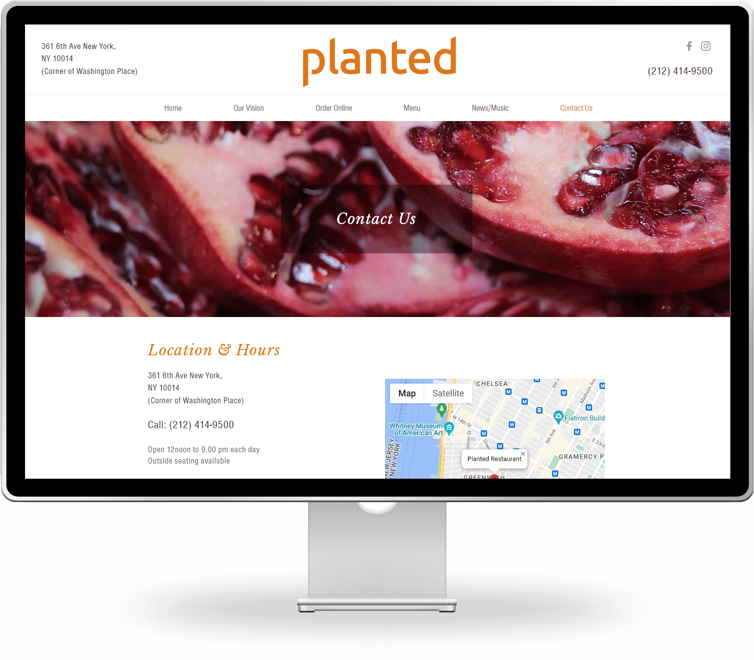 planted contact page